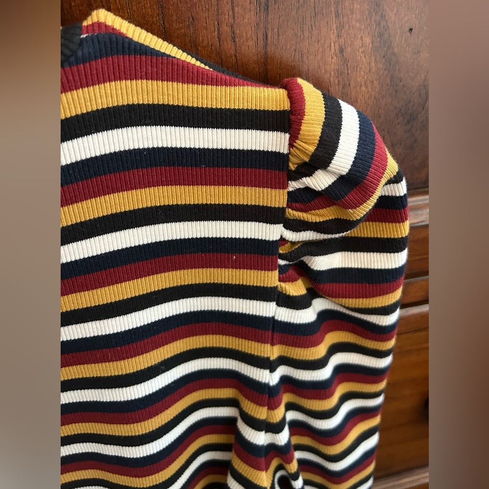 NWOT Veronica Beard Cedar Striped Puff Sleeve Multicolor Turtleneck Sweater - Picture 9 of 15